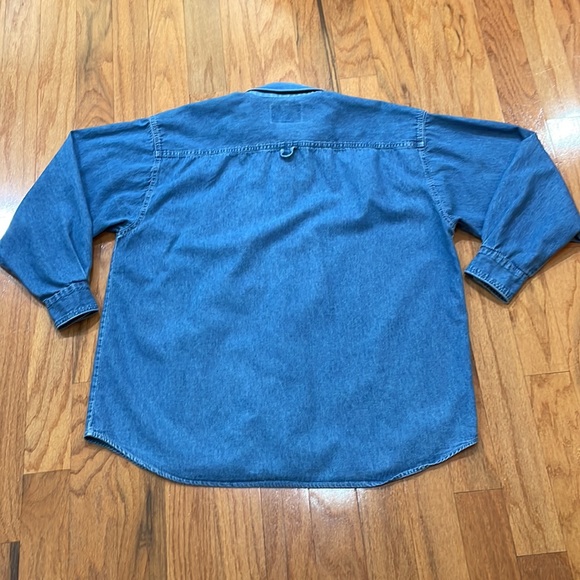 American Glory 100% Cotton Button Down Long Sleeve Size XL Very Soft Blue Collar - Picture 2 of 12